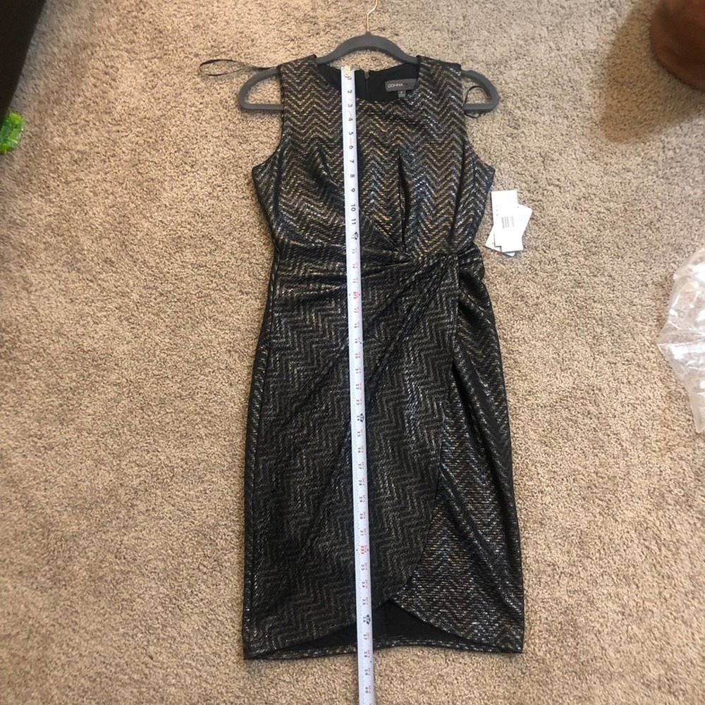 Donna Ricco Black and Silver Shimmer Cocktail Dress Size 6 - Picture 5 of 9